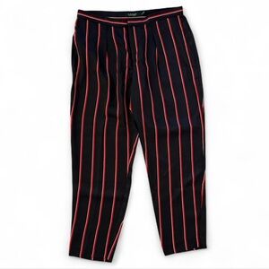 Lauren Ralph Lauren Womens Skinny Cropped Casual Pants 6 Navy Red‎ Striped EUC